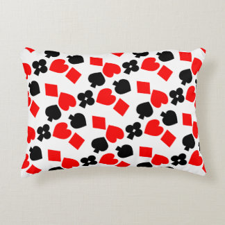 Vibrant Playing Card Suit Accent Pillow