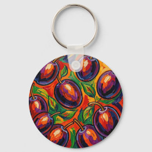 Vibrant Plum Fauvist Keychain
