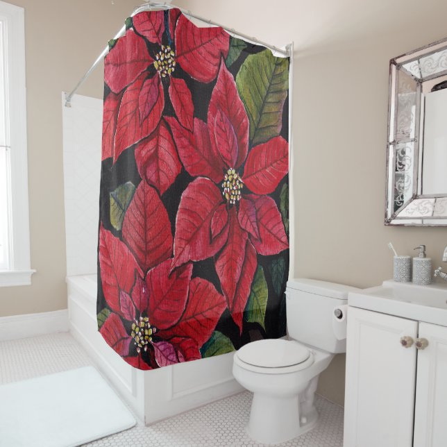 Vibrant Poinsettia In Watercolor  (In Situ)
