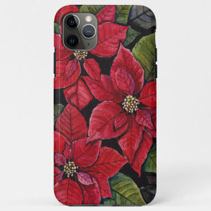 Vibrant Poinsettia In Watercolor  iPhone 11 Pro Max Case