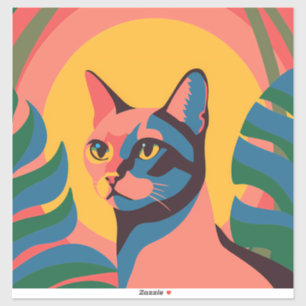 Vibrant Pop Art Cat Portrait