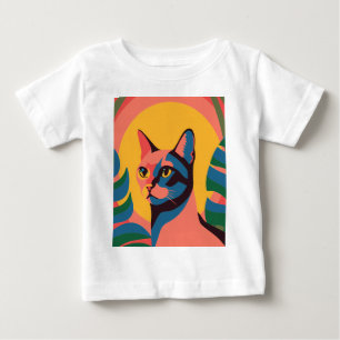 Vibrant Pop Art Cat Portrait Baby T-Shirt