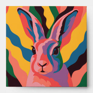 Vibrant Pop Art Cow Face Portrait Envelope