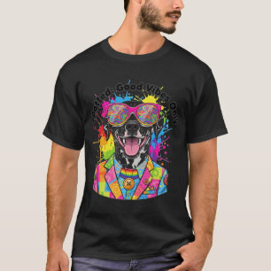 **Vibrant Pop-Art Dalmatian Dog with Rainbow Sungl T-Shirt