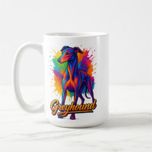 Vibrant Pop Art Greyhound Coffee Mug