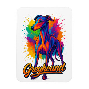Vibrant Pop Art Greyhound Magnet