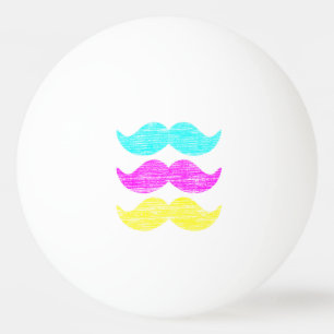 Vibrant Pop Art Moustache Pattern Ping Pong Ball