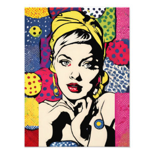 Vibrant Pop Art Portrait Retro Wall Art