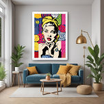 Vibrant Pop Art Portrait Retro Wall Art poster<br><div class="desc">Elevate your space with this vibrant pop art portrait, a stunning blend of retro design and modern flair. This AI-generated glossy poster is a perfect addition to any home or office decor, bringing bold colours and a lively composition to your walls. Ideal for fans of pop culture and contemporary art,...</div>