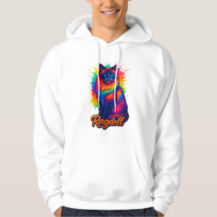 Vibrant Pop-Art Ragdoll Cat – Colorful Neon Street Hoodie