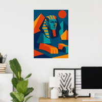Vibrant Pop Art Sphinx Geometric Wall Art