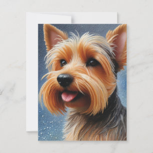 Vibrant Pop Pointillism Yorkshire Terrier Art Postcard