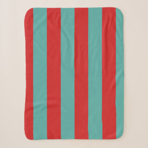 Vibrant Postbox Mermaid Stripes Sherpa Blanket