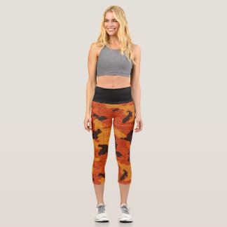 Vibrant Print Capri Yoga Pants