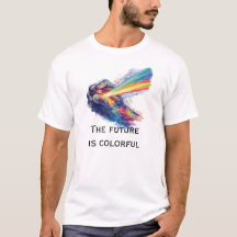 Vibrant Prism Hand: Rainbow Neon Spray