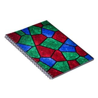Vibrant Prism Rainbow Glass Mosaic Notebook