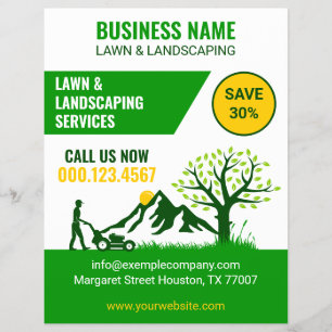 Vibrant & Professional Lawn & Landscaping Leaflet Flyer