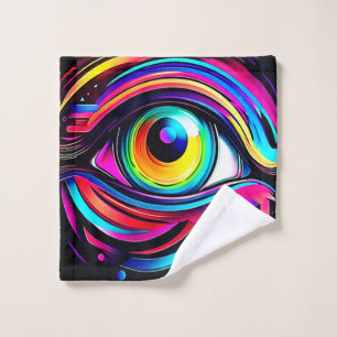 Vibrant Psychedelic Eye Art Bath Towel Set