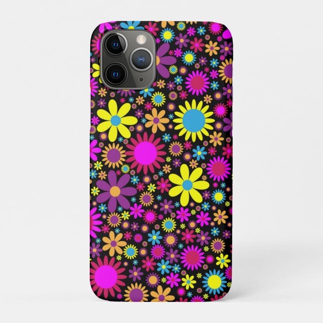Vibrant Psychedelic Flowers in Bloom-67566 Case-Mate iPhone Case (Back)