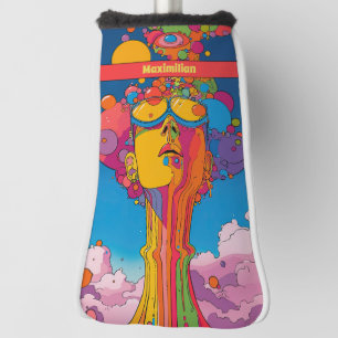 Vibrant Psychedelic Pop Art Groovy Retro Design Golf Head Cover
