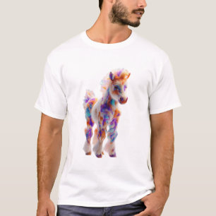 Vibrant Psychedelic Rainbow Watercolor Pony Men T-Shirt
