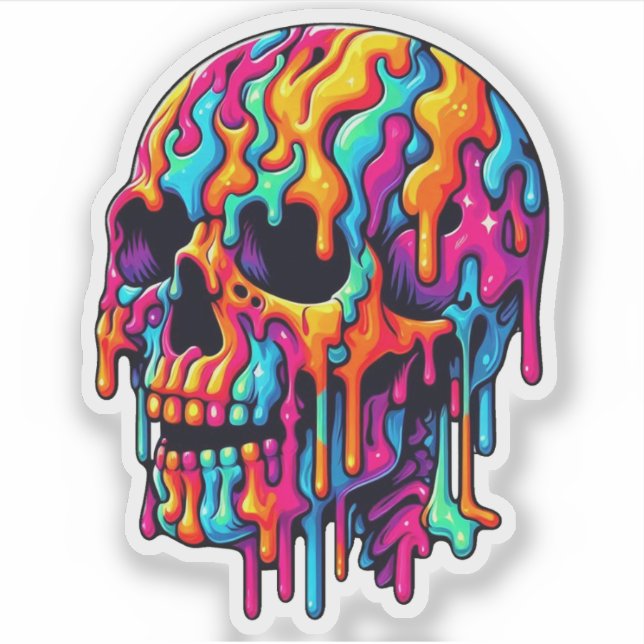 Vibrant Psychedelic Skull (Front)