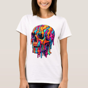 Vibrant Psychedelic Skull T-Shirt