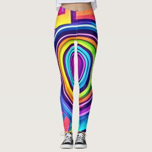 Vibrant Psychedelic Vortex Art Leggings