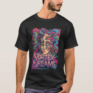 Vibrant Psychedelic Vortex Dreams Trippy Face Surr T-Shirt
