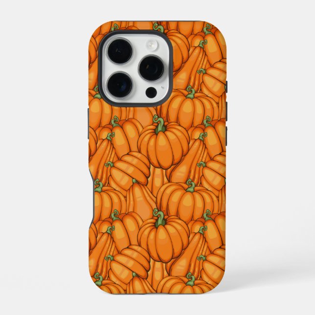 Vibrant Pumpkin Patch Pattern iPhone Case (Back)