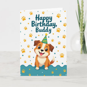 Vibrant Pup Birthday Card