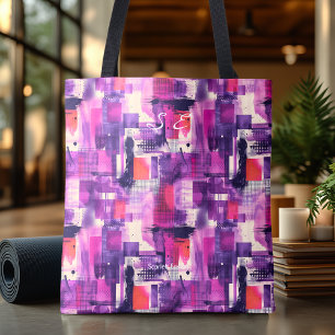 Vibrant Purple Abstract Personalized Tote Bag