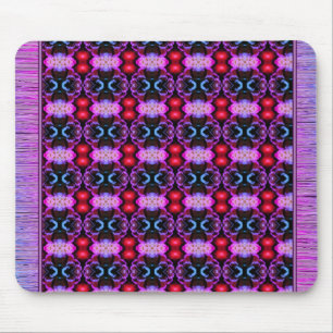 Vibrant Purple and Blue Patterned Mouse Rug Pad