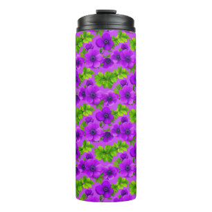 Vibrant Purple Anemone Flowers Thermal Tumbler