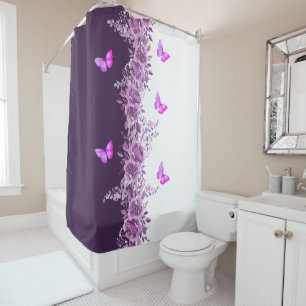 Vibrant Purple Butterfly and Floral 
