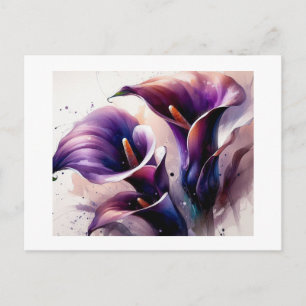 Vibrant Purple Calla Lilies, Postcard