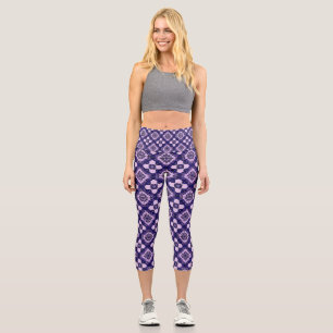 💜 Vibrant Purple Capri Home Style Energy ✨ Leggings