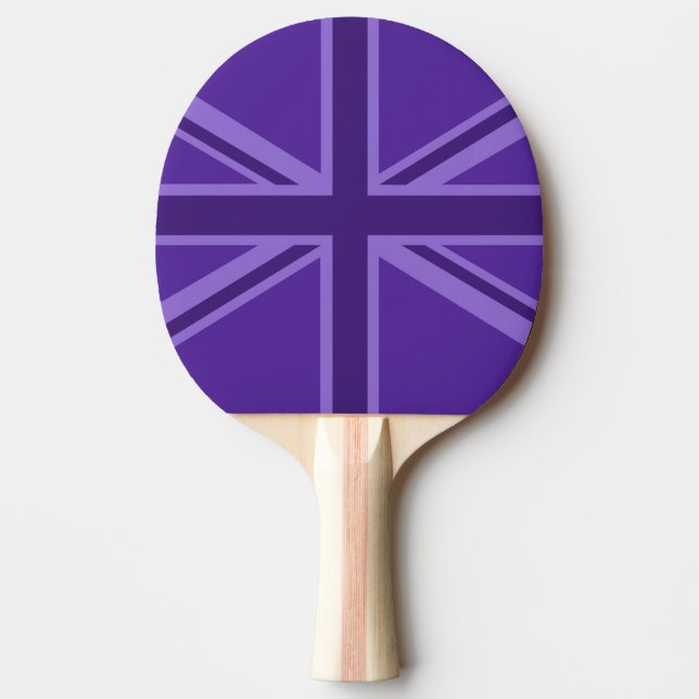 Vibrant Purple Color Union Jack Ping Pong Paddle (Front)
