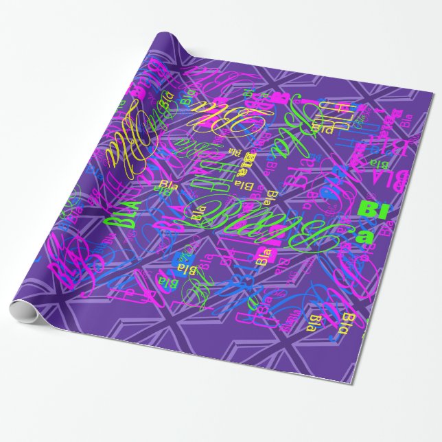 Vibrant Purple Color Union Jack Wrapping Paper (Unrolled)