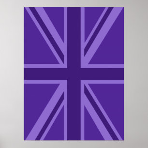 Vibrant Purple Colour Union Jack Poster
