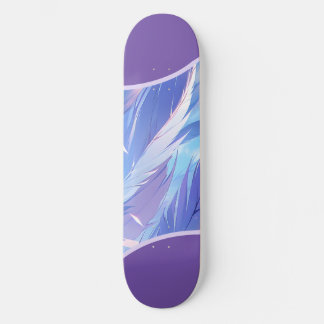 Vibrant Purple Feathers Design  Skateboard