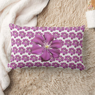 vibrant-purple-flower-graphic floral  lumbar pillow