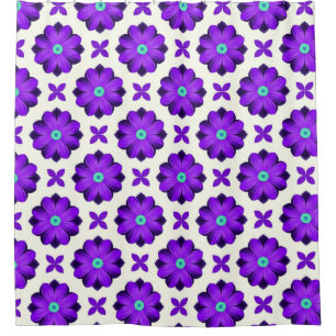 Vibrant Purple Flowers and Leaf Motifs