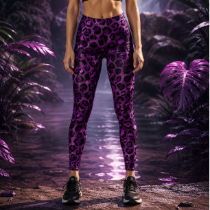 Vibrant Purple Leopard Leggings