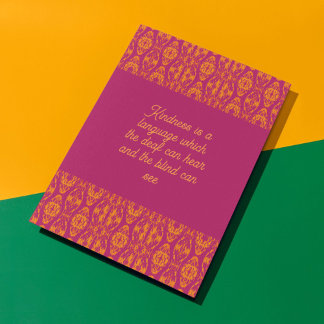 Vibrant Purple Orange Ethnic Mosaic Geometric Card