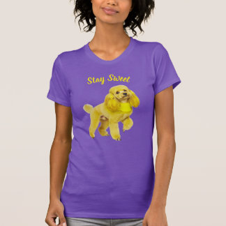 Vibrant Purple Poodle Art Stay Sweet T-Shirt