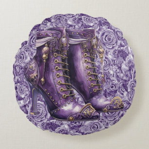 Vibrant Purple Rose Sreanpunk Love Throw Pillow