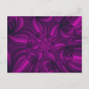 Vibrant purple spiralling fractal. postcard