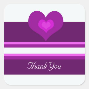 Vibrant Purple Thank You Square Sticker
