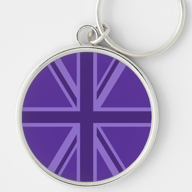 Vibrant Purple Union Jack Keychain (Front)